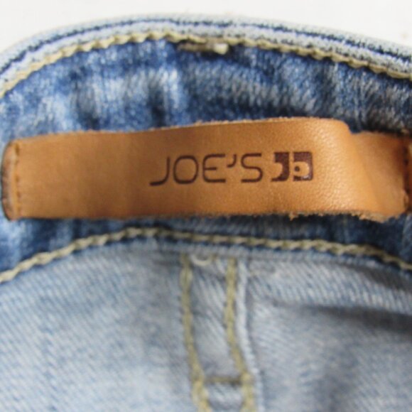 Joe's Jeans THE ICON Mid Rise Skinny Crop Blue Daisy Embroidered Raw Edge 30 - Picture 11 of 12